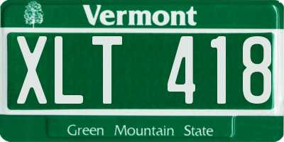 VT license plate XLT418