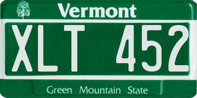 VT license plate XLT452