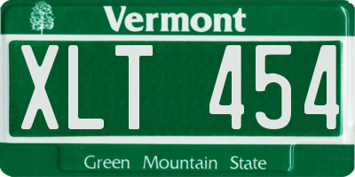 VT license plate XLT454