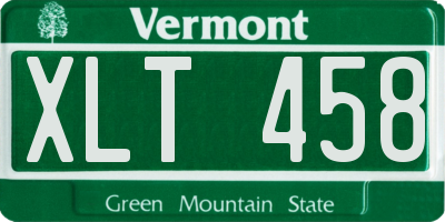 VT license plate XLT458