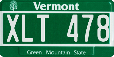VT license plate XLT478