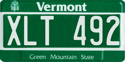 VT license plate XLT492