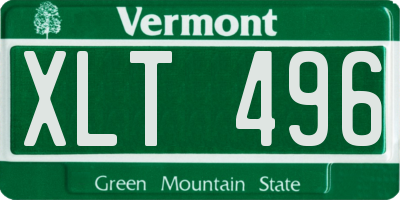 VT license plate XLT496