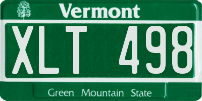 VT license plate XLT498