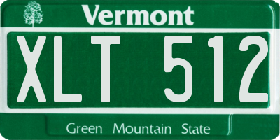 VT license plate XLT512