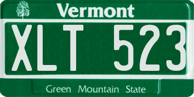 VT license plate XLT523