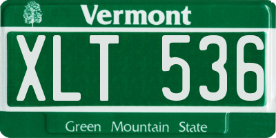 VT license plate XLT536