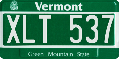 VT license plate XLT537