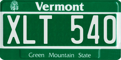 VT license plate XLT540