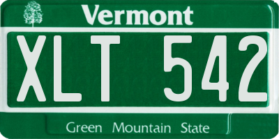 VT license plate XLT542