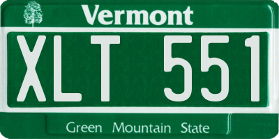 VT license plate XLT551