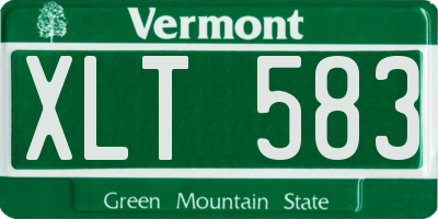 VT license plate XLT583