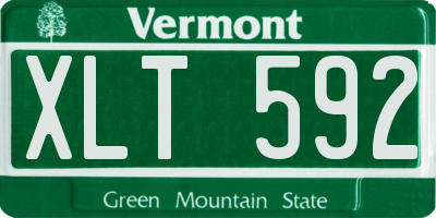 VT license plate XLT592