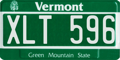 VT license plate XLT596