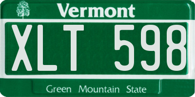 VT license plate XLT598