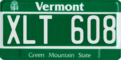 VT license plate XLT608