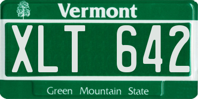 VT license plate XLT642