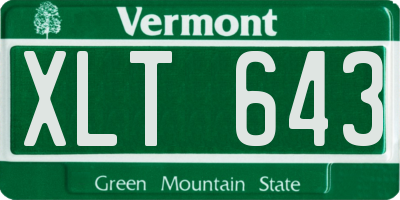 VT license plate XLT643