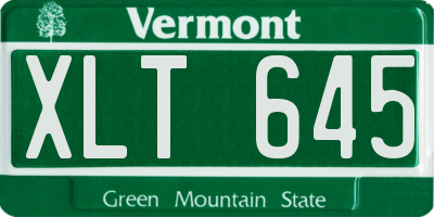VT license plate XLT645