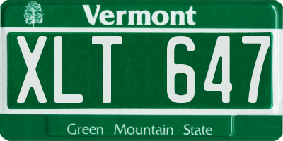 VT license plate XLT647