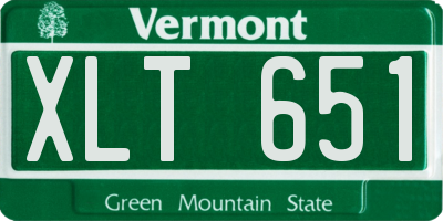 VT license plate XLT651