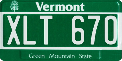 VT license plate XLT670