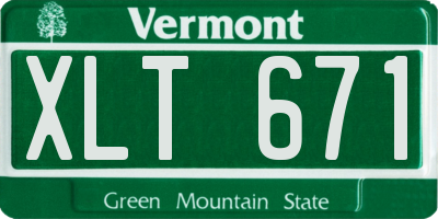 VT license plate XLT671