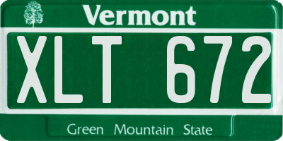 VT license plate XLT672
