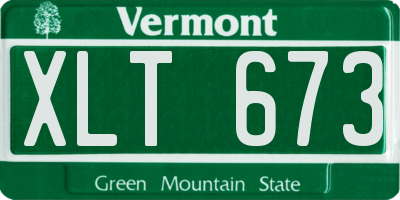 VT license plate XLT673
