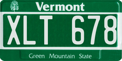 VT license plate XLT678
