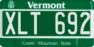 VT license plate XLT692