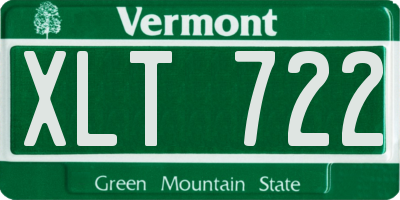VT license plate XLT722