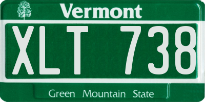 VT license plate XLT738