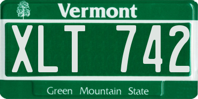 VT license plate XLT742