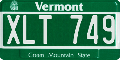 VT license plate XLT749