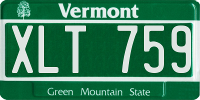 VT license plate XLT759