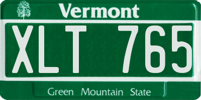 VT license plate XLT765