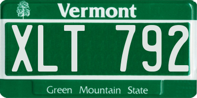 VT license plate XLT792