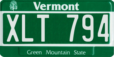 VT license plate XLT794