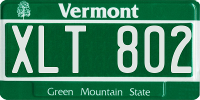 VT license plate XLT802