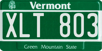 VT license plate XLT803