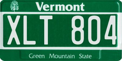VT license plate XLT804