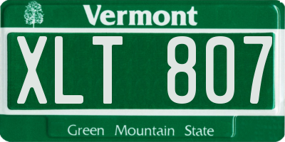 VT license plate XLT807