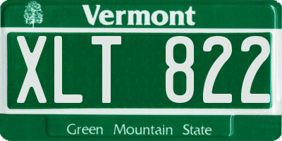 VT license plate XLT822