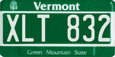 VT license plate XLT832