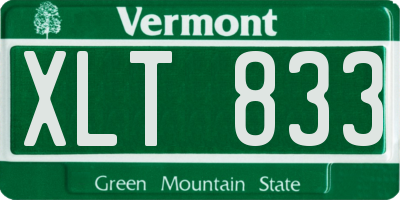 VT license plate XLT833