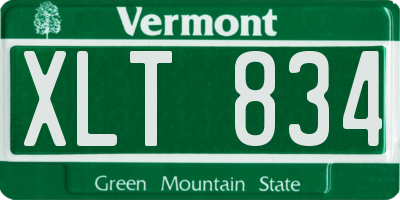 VT license plate XLT834