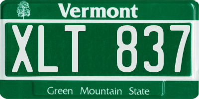 VT license plate XLT837
