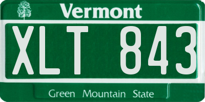 VT license plate XLT843