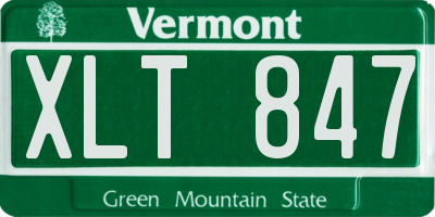 VT license plate XLT847